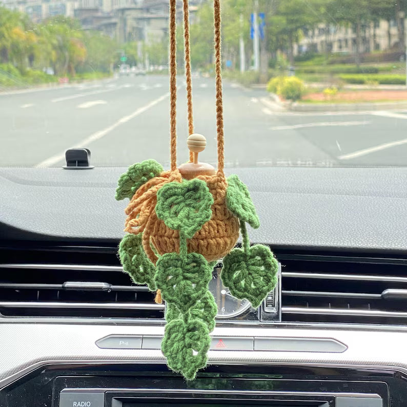 Crochet Cutout Leaves Car Diffuser