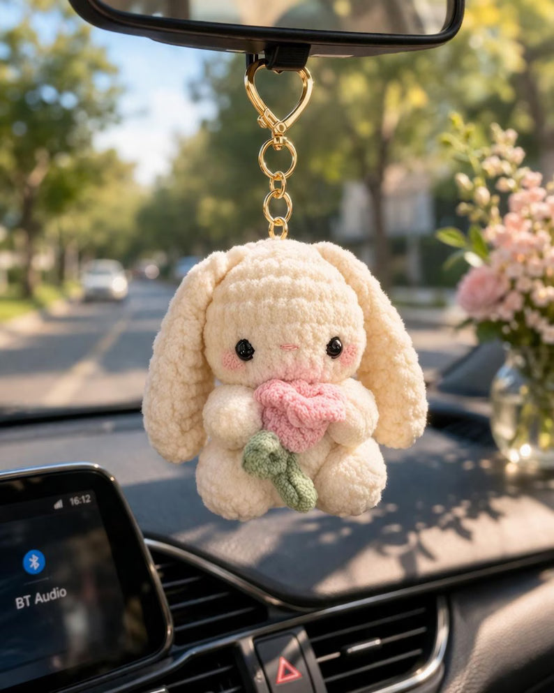 Crochet White Bunny Plush