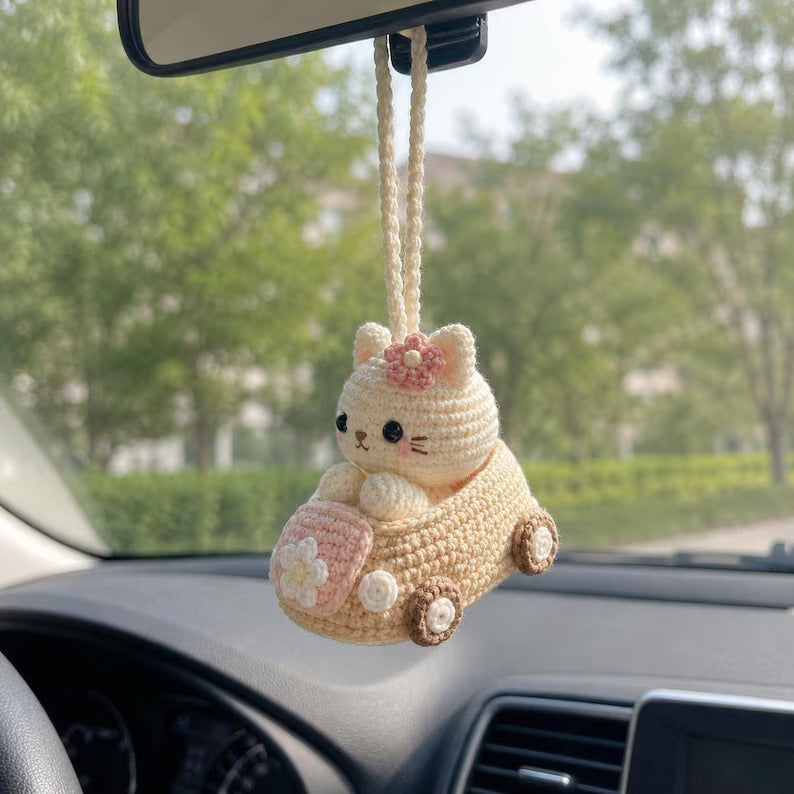 Crochet Cat Car Hanger