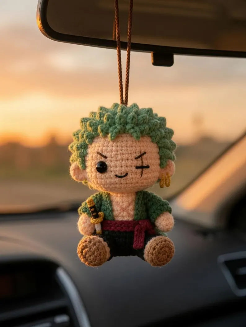 Crochet Zoro Pirate Car Hanger