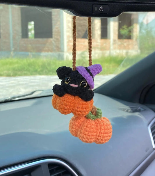 Crochet Black Cat And Pumpkin Halloween