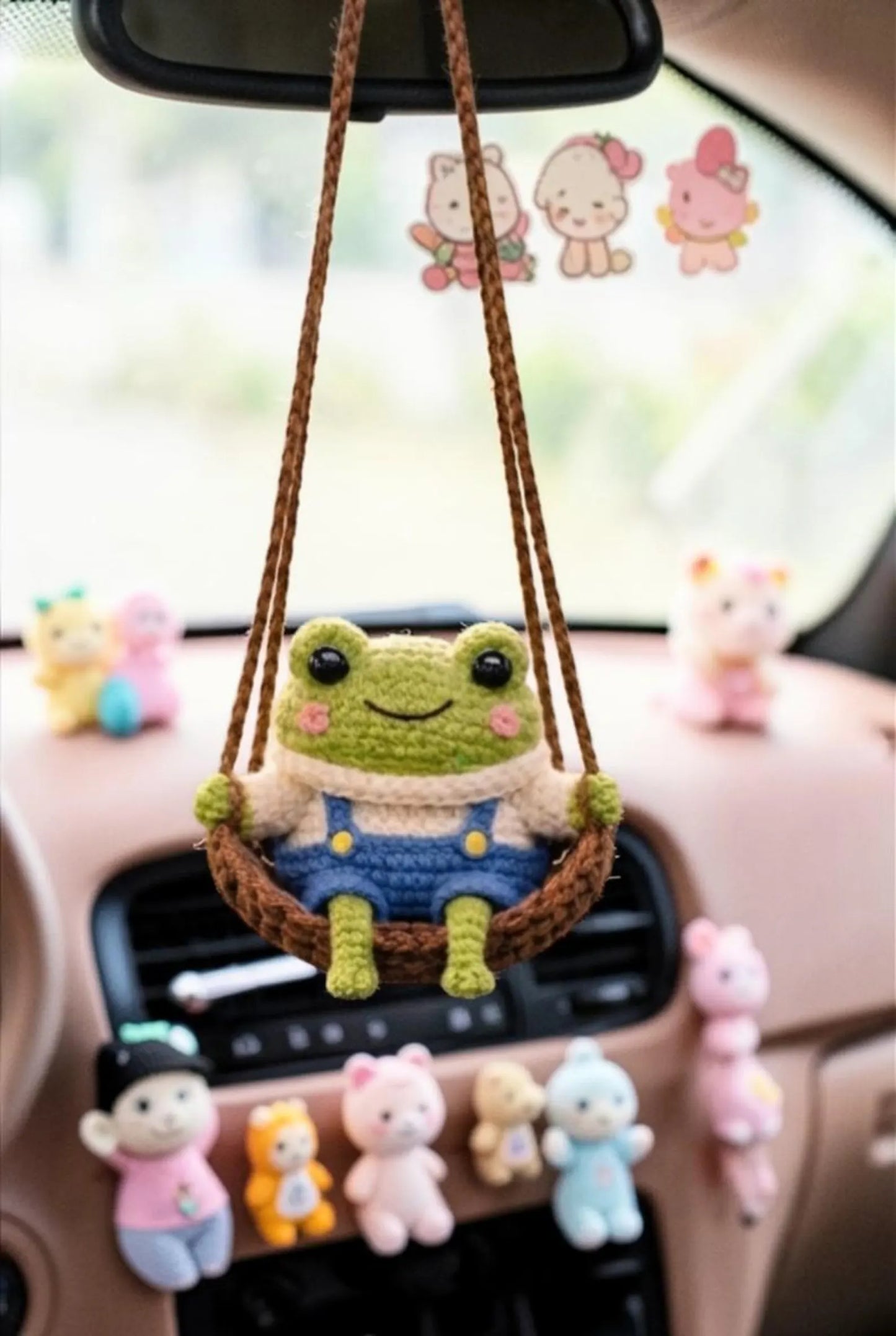Crochet Frog Swing Car Hanger