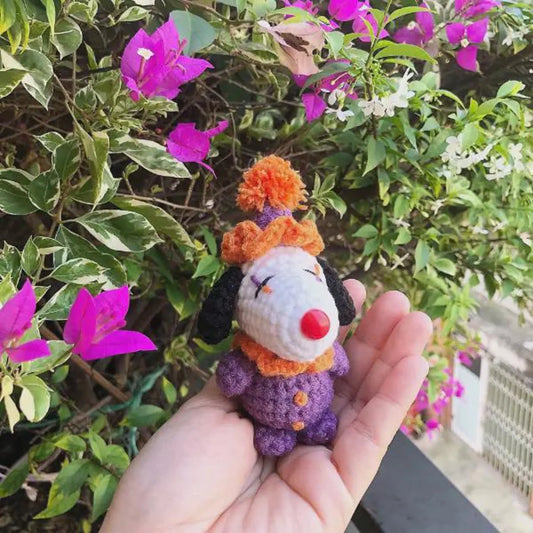Crochet Clown Snoopy Plush