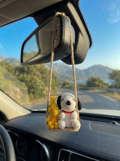 Crochet Snoopy Car Hanger