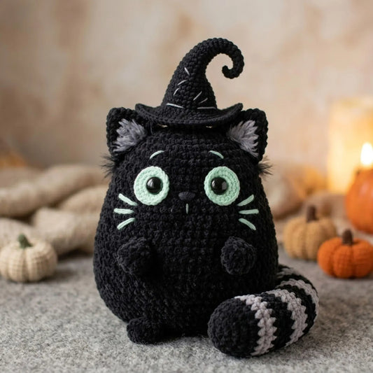 Crochet Witch Cat Amigurumi Plush