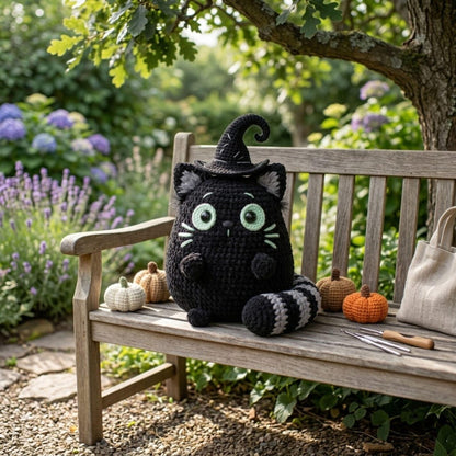 Crochet Witch Cat Amigurumi Plush