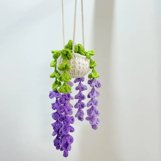 Crochet Lavender Basket Car Hanger