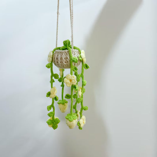 Crochet Strawberry Basket D Car Hanger