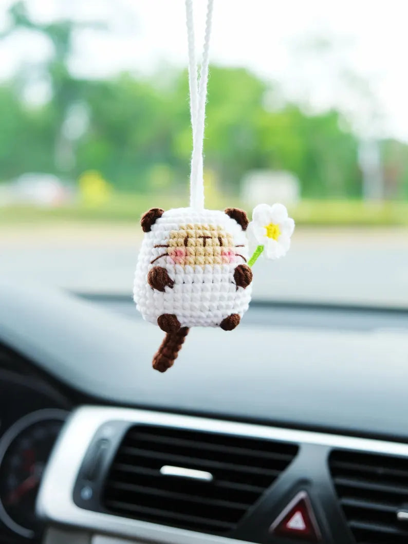 Crochet Siamese Cat Car Hanger