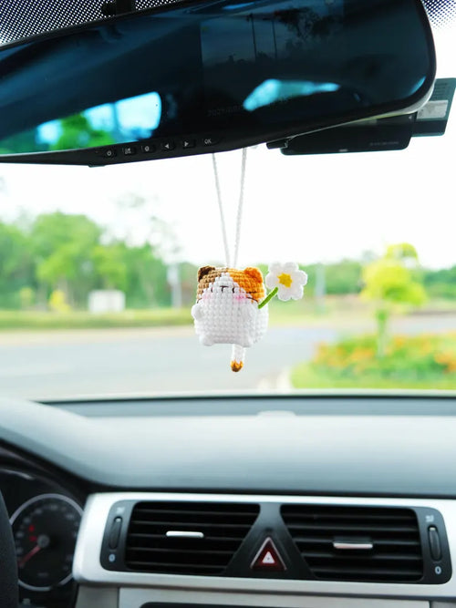 Crochet Calico Cat Car Hanger