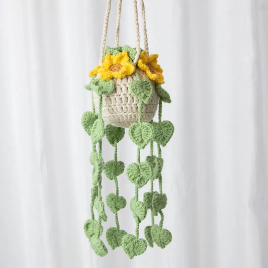 Crochet Pothos Flower Hanging Car Charm