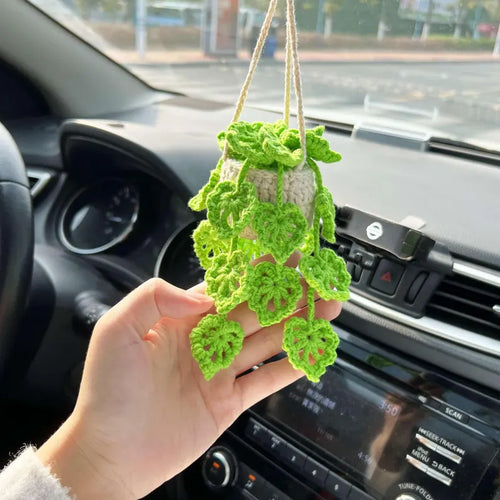 Crochet Monstera Plant Car Charm