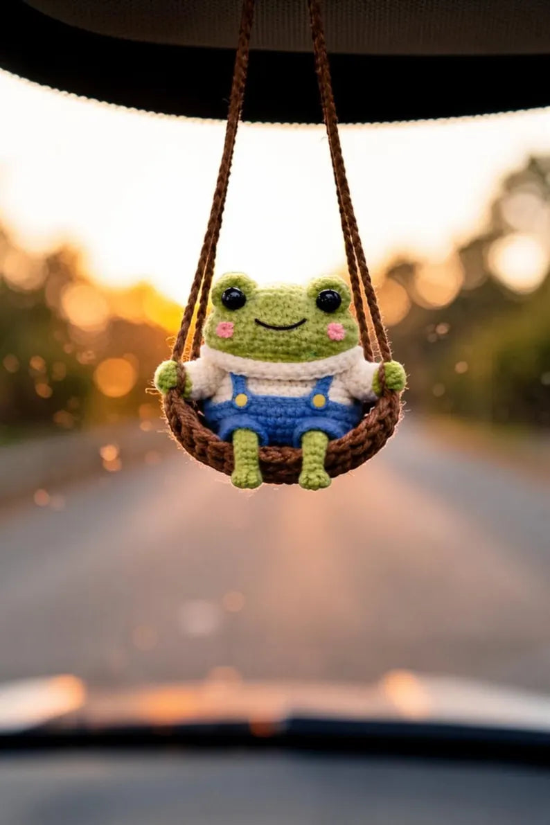 Crochet Frog Swing Car Hanger