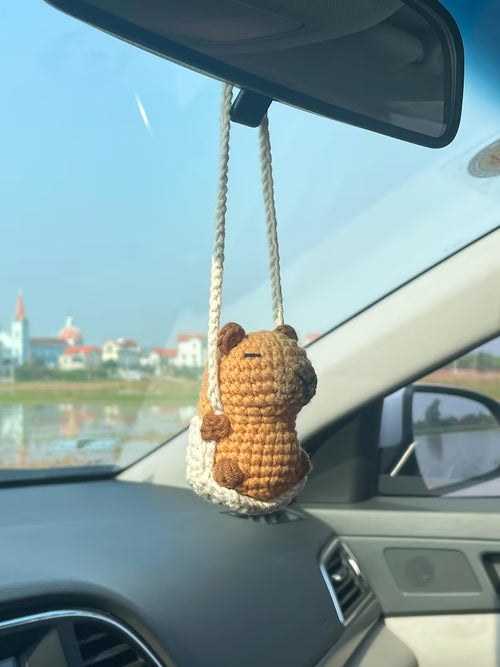 Crochet Capybara Hanging Car Charm