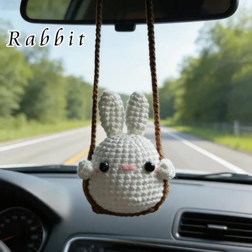 Crochet Rabbit Car Hanger