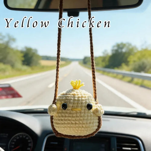Crochet Yellow Chick Car Hanger