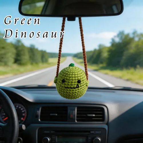 Crochet Green Dinosaur Car Hanger