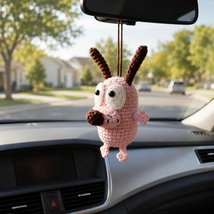 Crochet Courage Dog Car Hanger