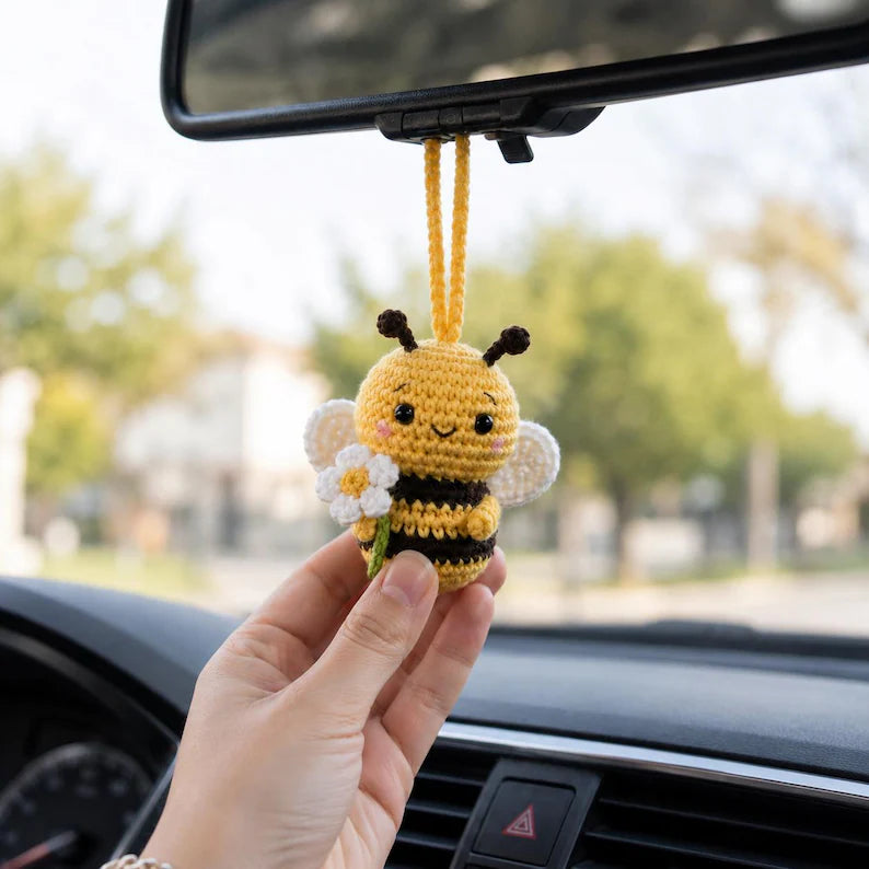 Crochet Bee Car Hanger