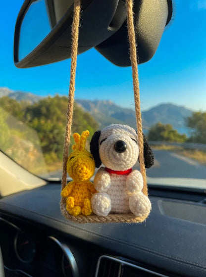 Crochet Snoopy Car Hanger
