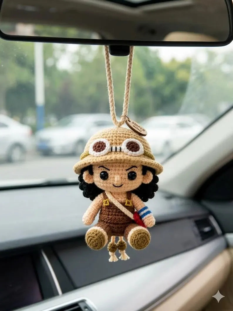 Crochet Usopp Pirate Car Hanger
