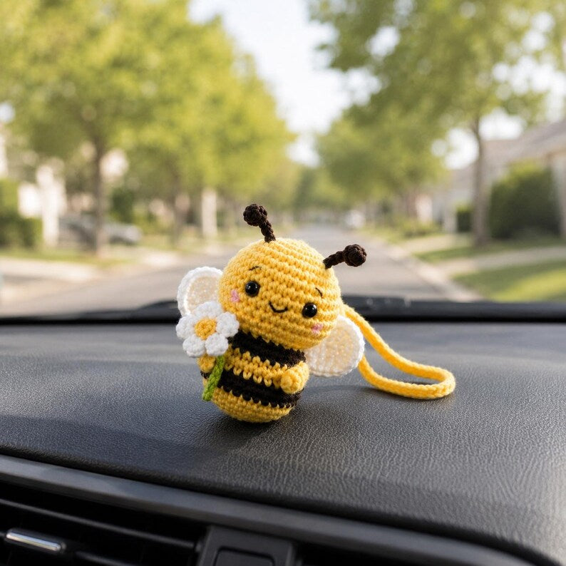 Crochet Bee Car Hanger